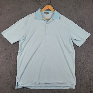 Peter Millar Summer Comfort Polo Shirt Mens XL Blue Stripe Golf Performance